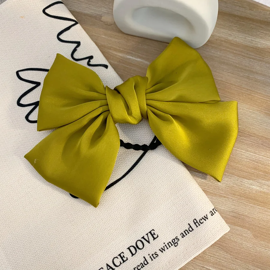

1pc Elegant Double Bow Hair Clip Silk Like Hair Pin Retro Headbands with Clips Female Ponytail Clips Fashion Hair Accessories