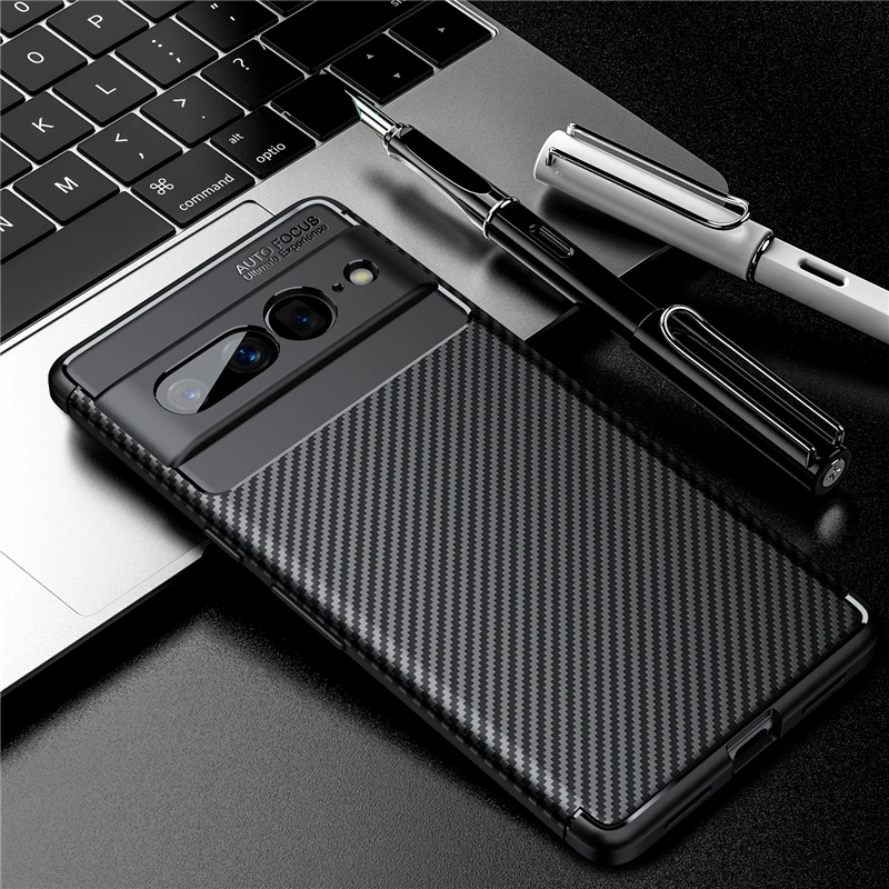 Funda de fibra de carbono para Google Pixel 7 Pro, Funda de silicona para parachoques, Funda ultrafina para Google Pixel 7 Pro para Google Pixel 6