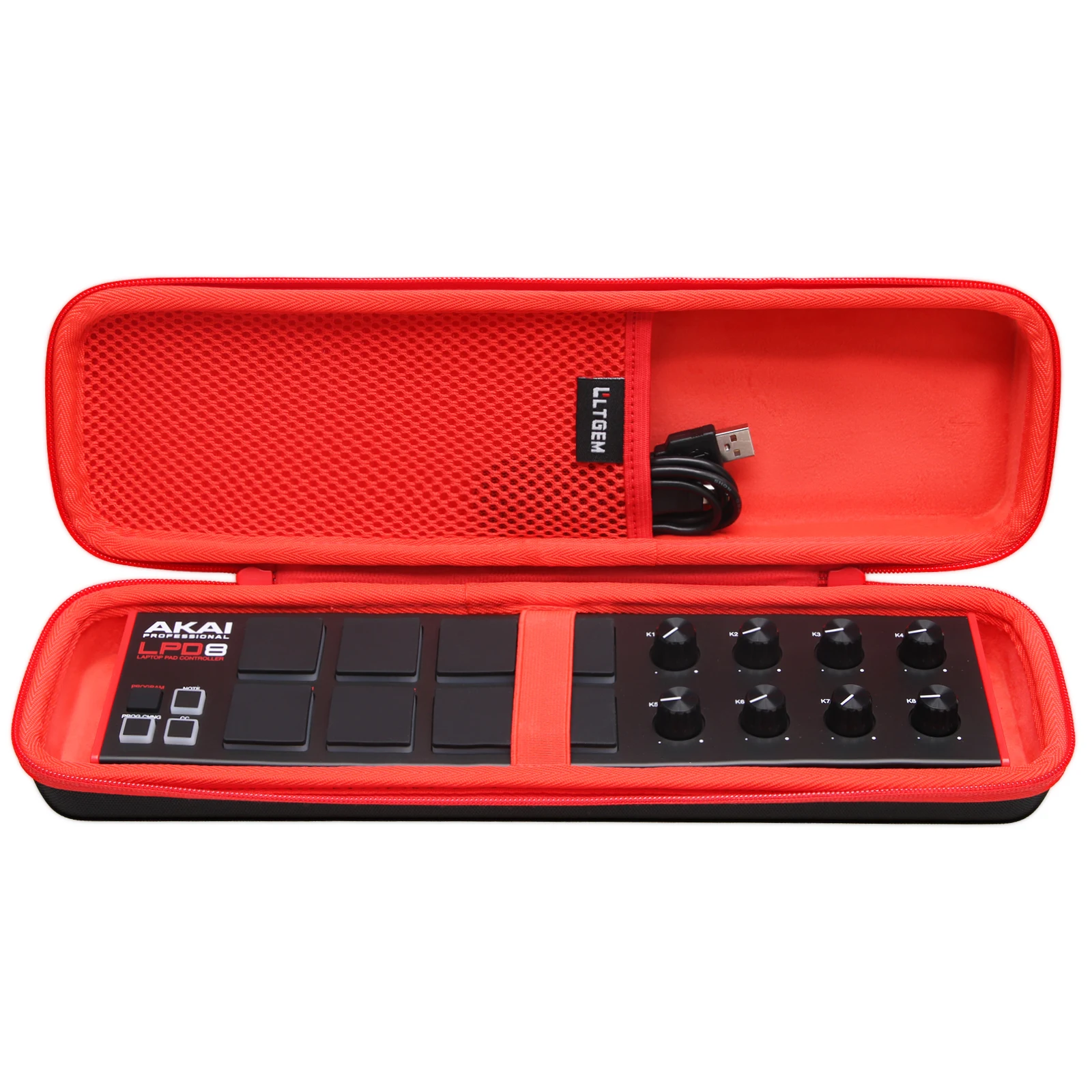 LTGEM-funda para AKAI ProfessionalLTGEM, carcasa para AKAI Professional LPD8, caja de almacenamiento de dispositivos de música con control MIDI USB