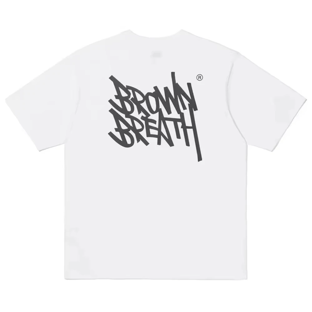 2026 New Mens Tshirt Multiple Sizes HD Print Brown Graffiti Pattern Cotton Streetwear Casual Fashion Round Neck Top Gift