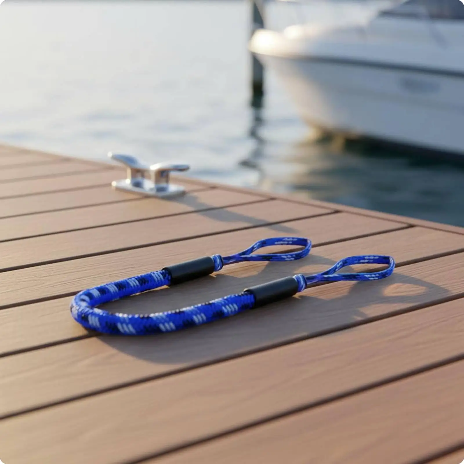Bungee Dock Line Shock Absorbing Elastic Mooring Rope Shielded Sleeves Looped End Dock Line