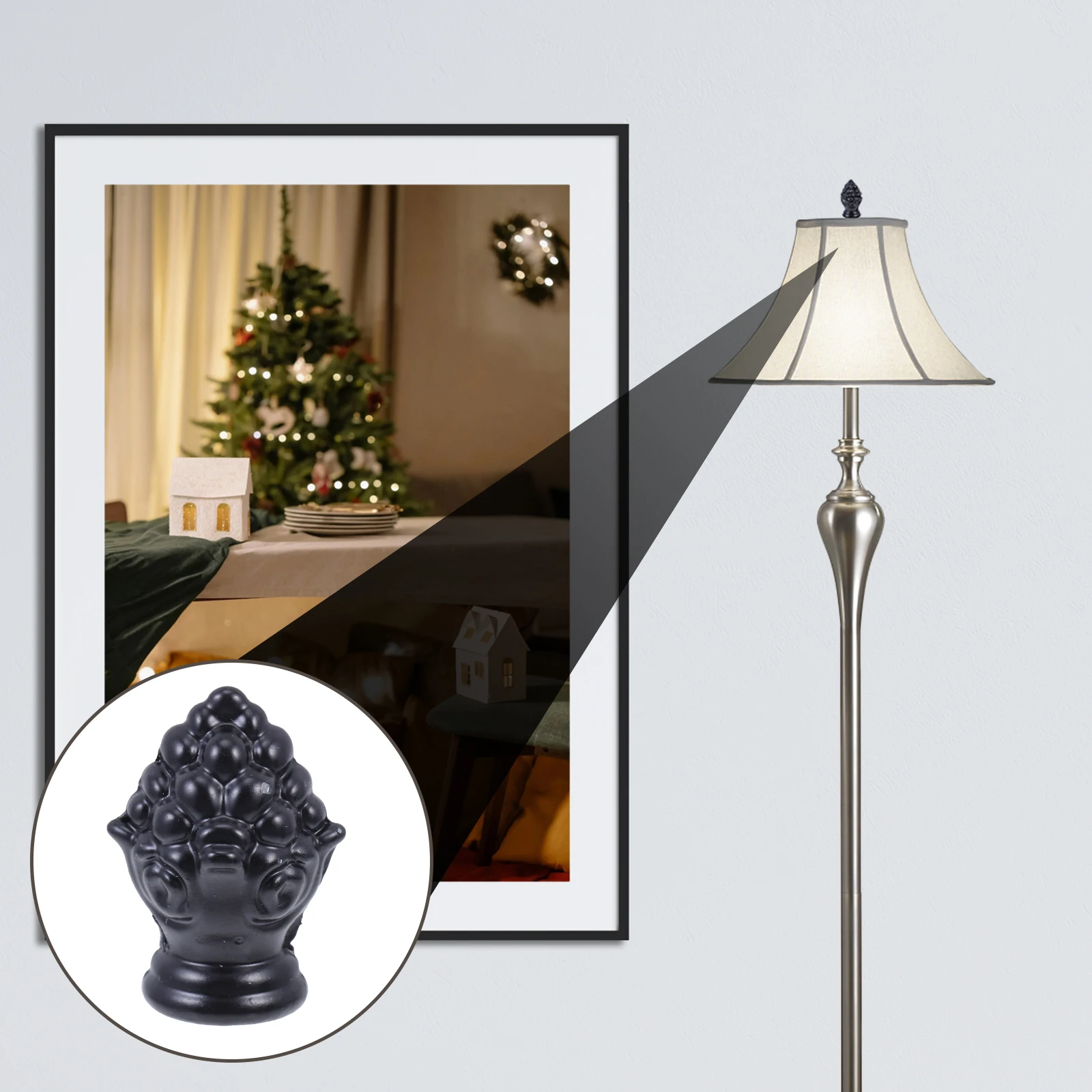 

2pcs Polished Lamp Finials Versatile Decorative Light Knobs Durable Modern Floor Lampshade Holder Simple Chic Home Light Decor