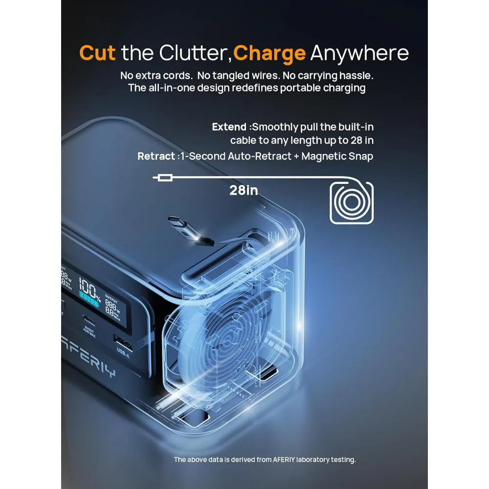 باور بانك بقدرة 31000 مللي أمبير في الساعة، شاحن كمبيوتر محمول PD3.0 بقدرة 100 وات، شحن سريع 145 وات، بطارية LiFePO4 لأجهزة MacBook/iPhone/Samsung/Dell/HP