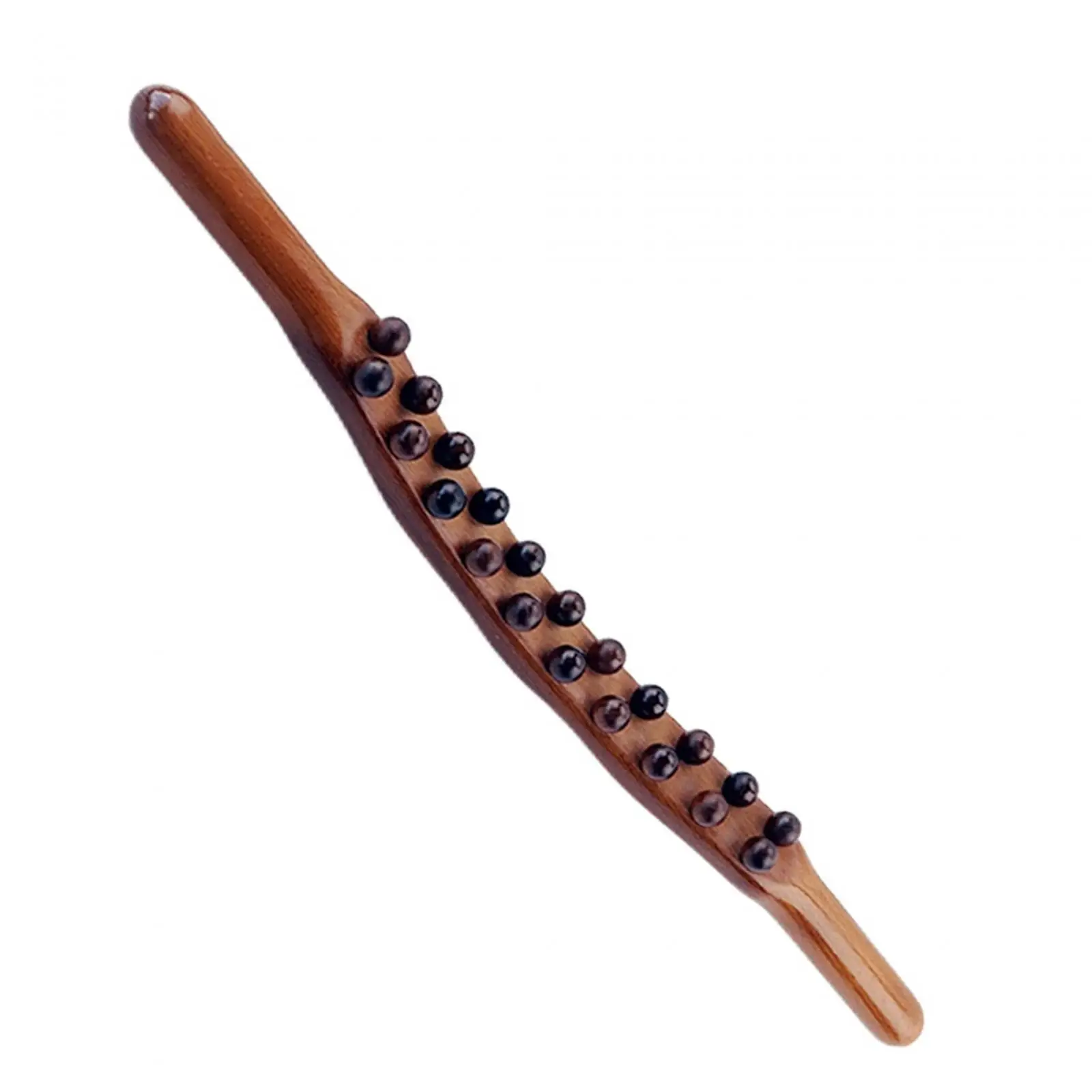 

Wooden Guasha Scraping Rod Massage Tools Double Row 21 Beads Point Massage and Relaxing