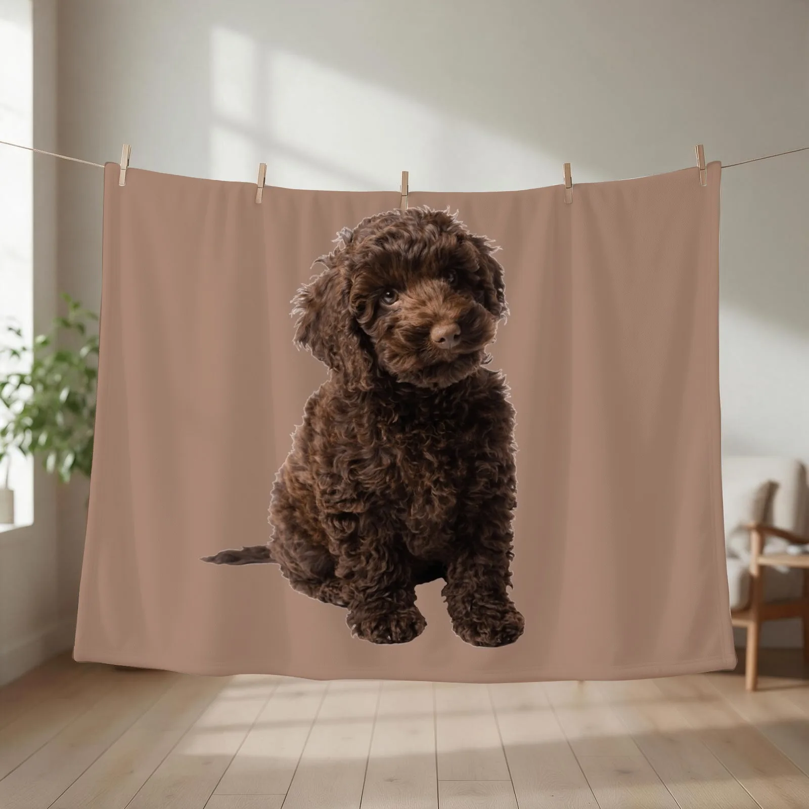 Labradoodle Throw Blanket couch cozy soft plush fuzzy picnic outdoor blanket