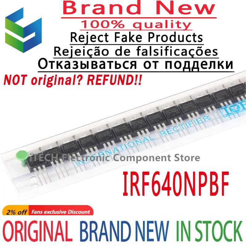 

10pcs/lot Original IRF640N IRF640NPBF TO-220 N-Channel MOSFET 200V 18A 100% New and Genuine