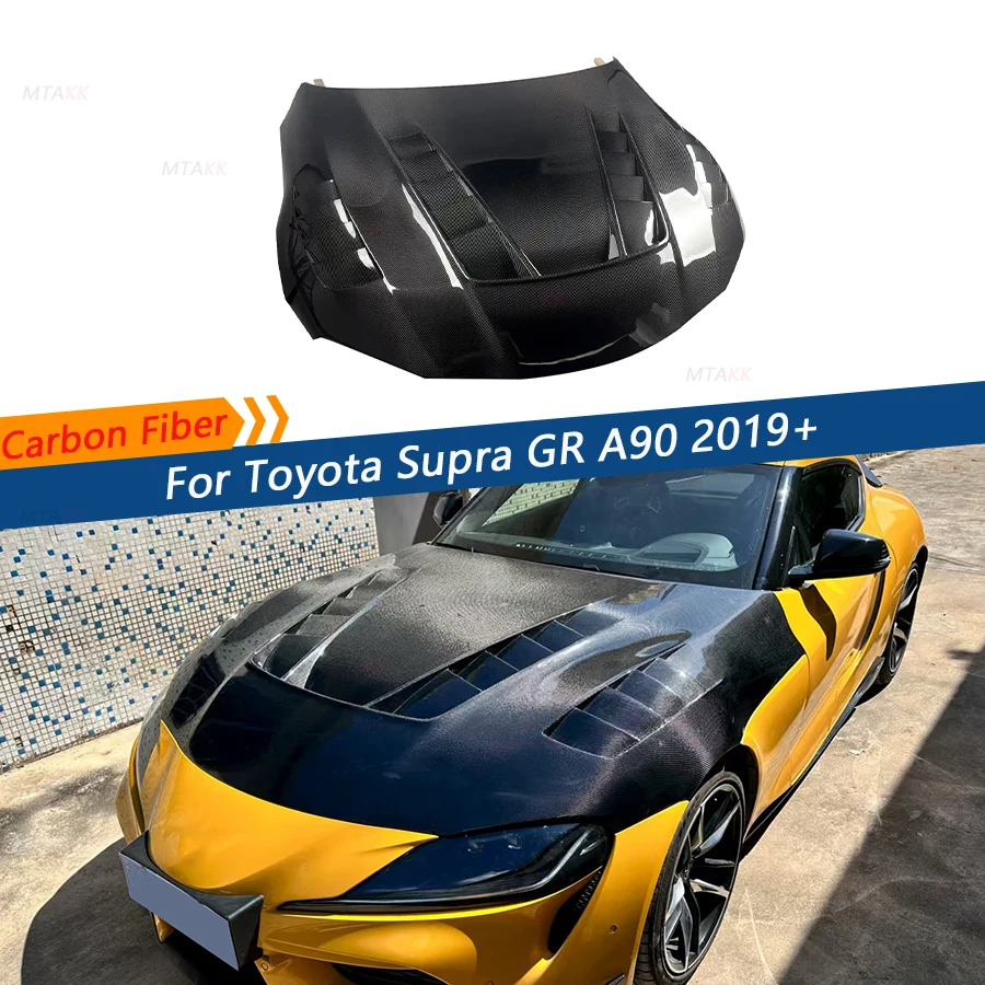 Carbon Fiber Front Engine Hood For Toyota Supra A90 A91 MK5 2019+ Car Engine Hood Bonnet Vent Front Bumper Hood Car Bodykits