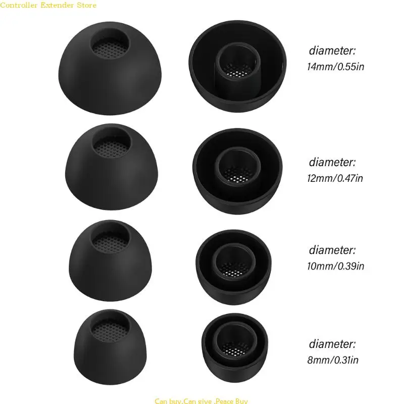 8 peças pontas ouvido silicone com diâmetro 8-14mm para verdadeiro sem fio 4 pontas fone ouvido adaptadores