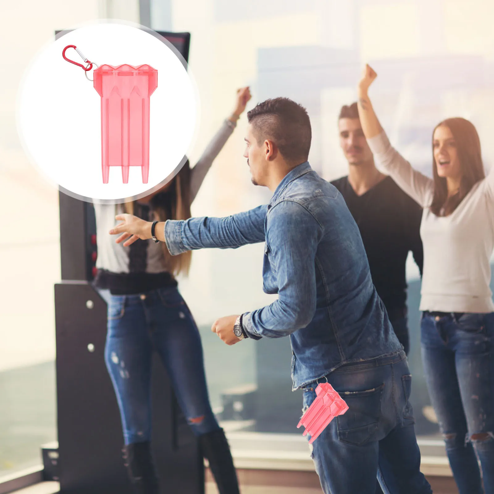 

Fly Bag Hard Case Lightweight Wear-Resistant Steel Tip Storage Box With Carabiner Portable Organizer Container