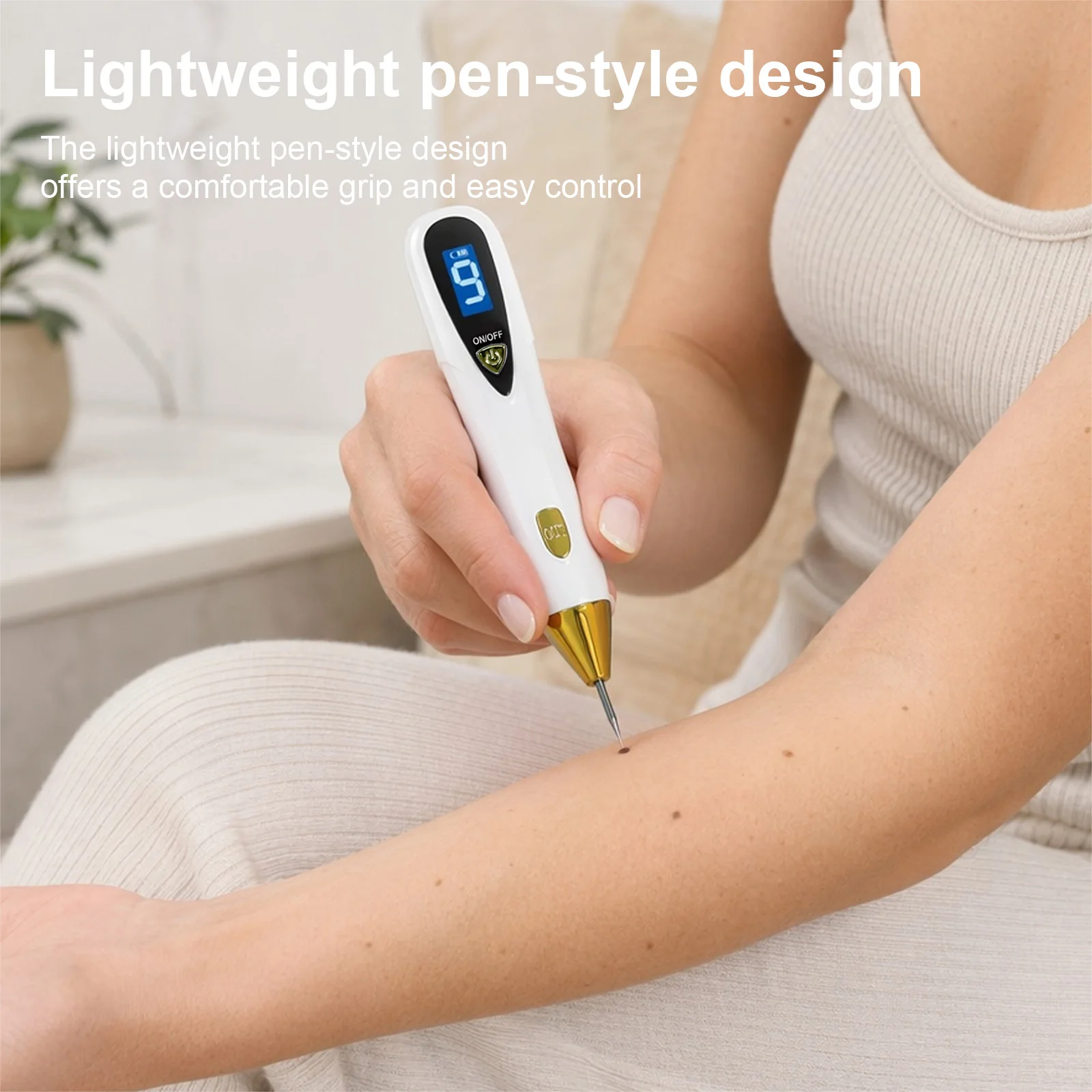 9 Levels Skin Tag Remover Pens with LED Display Painless Spot Remover Multi-Purpose Portable Plasma Pens for Face Body Beauty