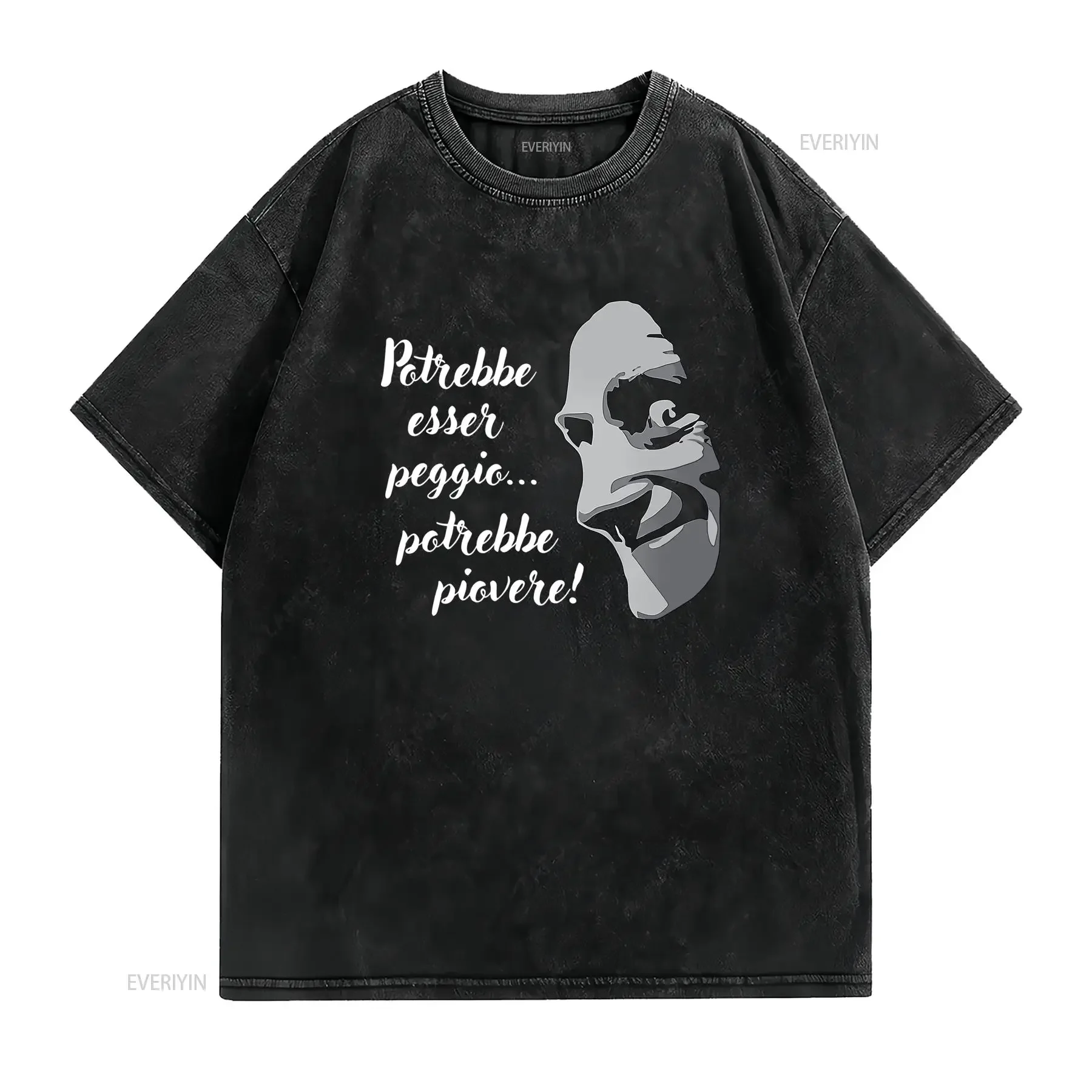 Maglietta Igor Frankenstein Junior Nero con Stampa Bianca Stile Bohémien Taglio Regolare Casual Per Tutte le Stagioni vintage