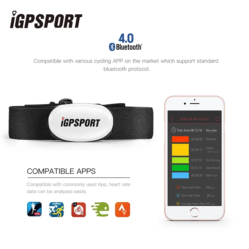 IGPSPORT IGS Heart Rate Sensor Bicycle Bike Computer Heart Rate Monitor Sensor HR40 HR40BK IPX7 Waterproof Bike Accessories