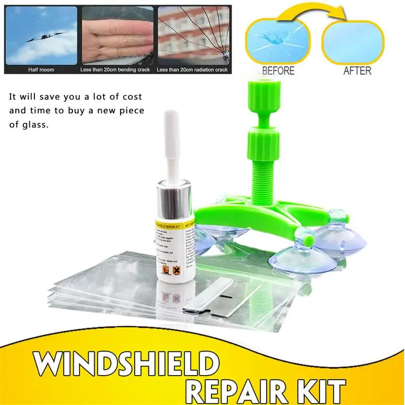 

Car Glass Windscreen Repair Kit Quick Fix Auto Cracked Windshield Repair Tool Resin Sealer DIY Auto Window Screen Polishing