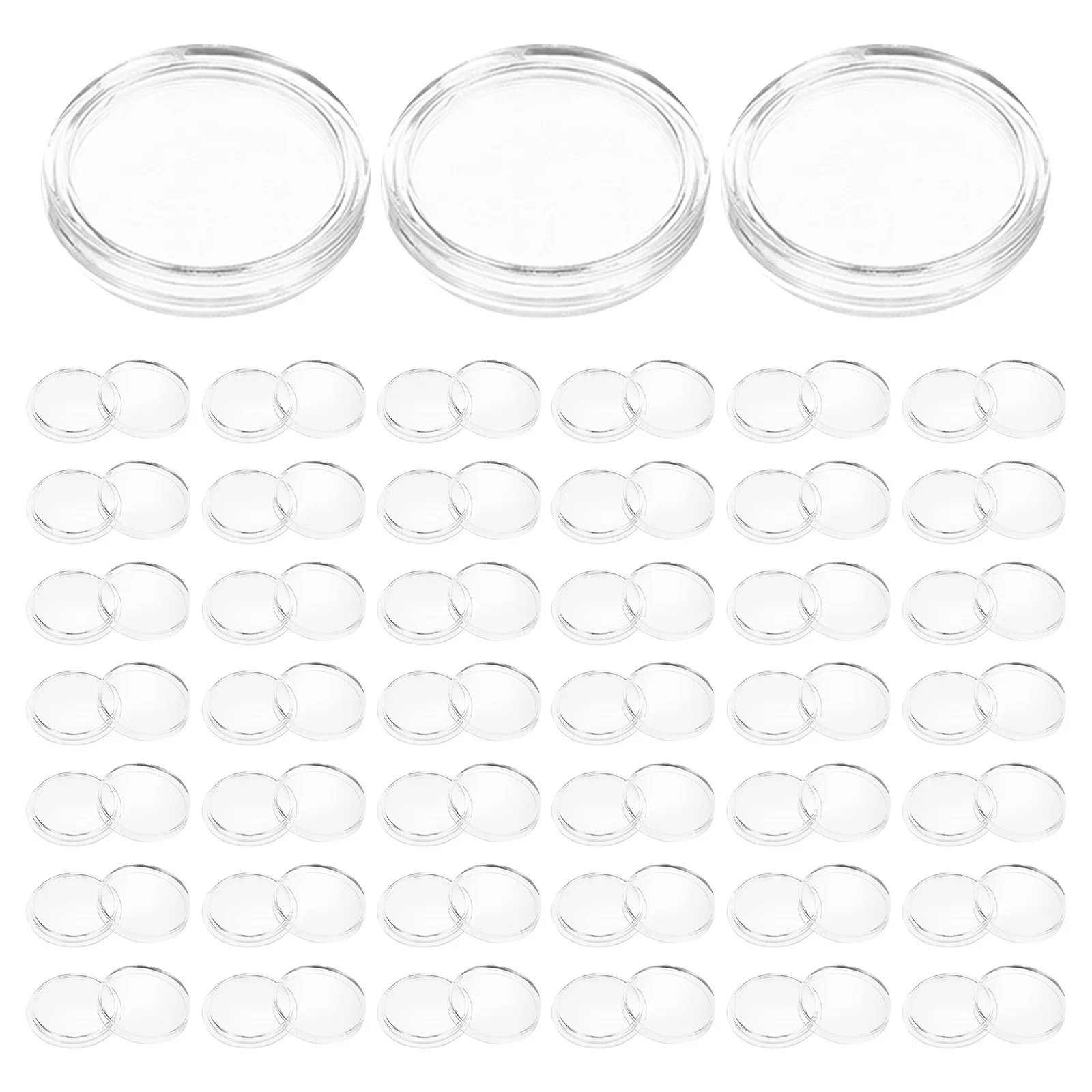

100Pcs Clear Coin Collection Box Single Holders Protective Containers for Collectors Storage Case Coin Collecting Supplies