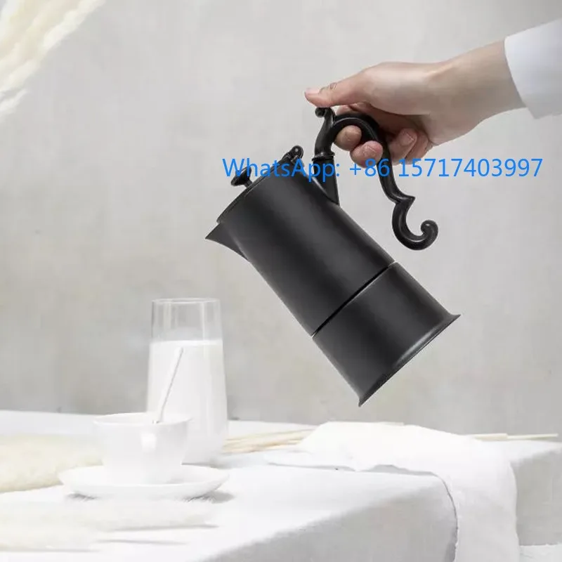 Knindustrialization Italian Mocha Pot Hand Brewing Coffee Maker Single Valve Outdoor Concentrator Extraction Pot
