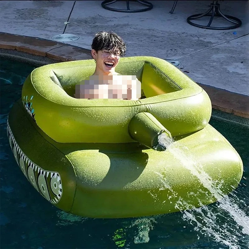 Giant Inflatable Pool Float with Water Gun Summer Floating Ride-On Seat Adult Water Spray Beach Party Game