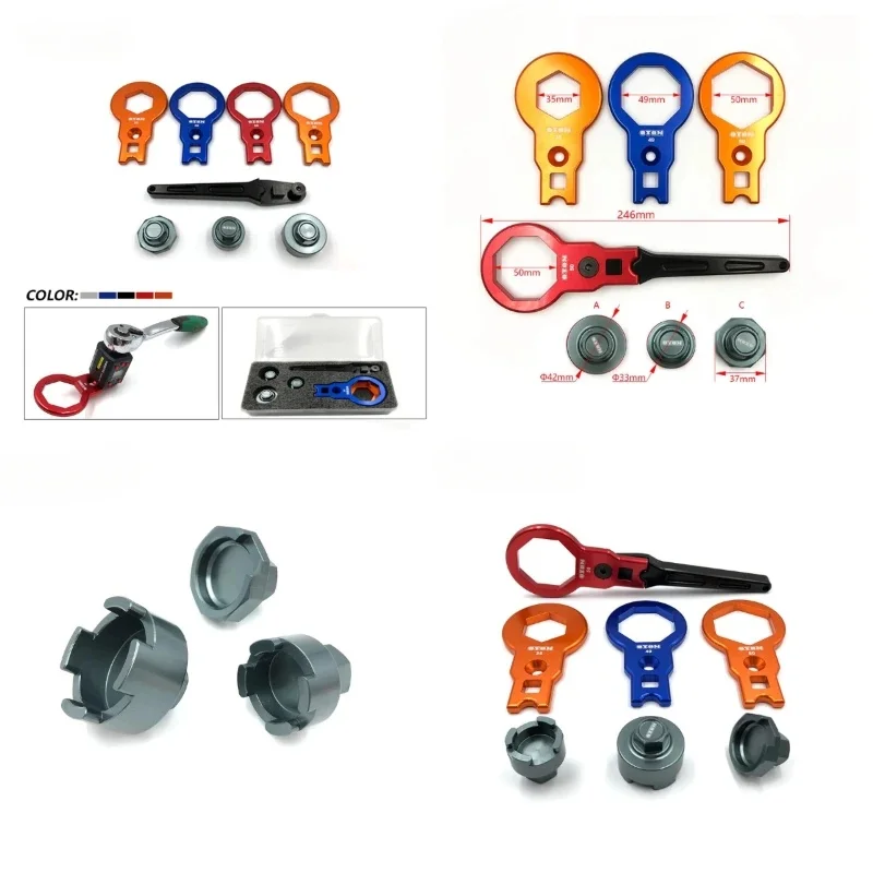 Motorcycle Accessories Fork Cap Wrench And Sleeve For KYB SHOWA WP Front Shock Absorber Removal Repair Tool 50/49/35mm Spanner