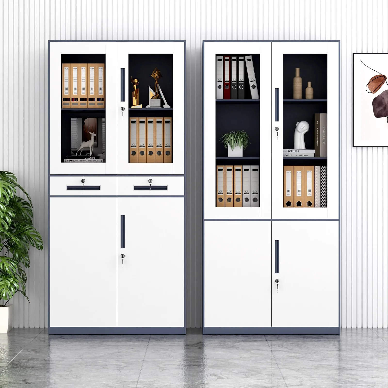 Steel Office File Cabinet Iron Cabinet with Drawer File Cabinet Information Financial Certificate with Lock Storage Bookcase