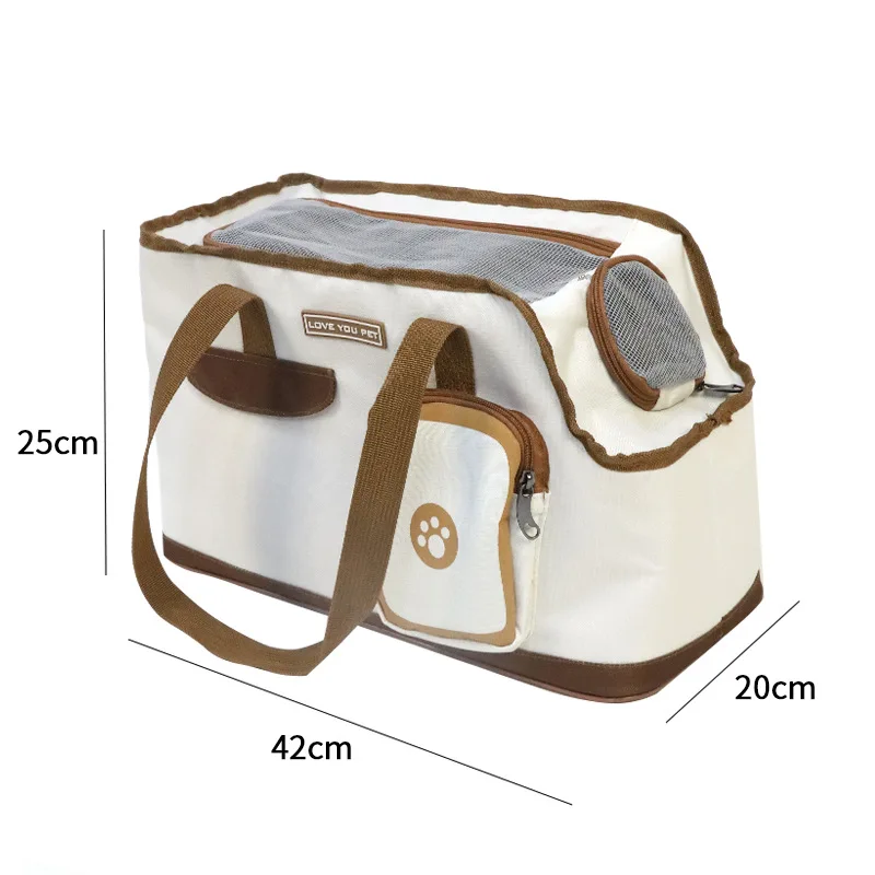 Portable Outdoor Tote Bag, Exposed Head, Small Dog, Car Cross-body Bags Baguette-shaped Travel Bags for Pets