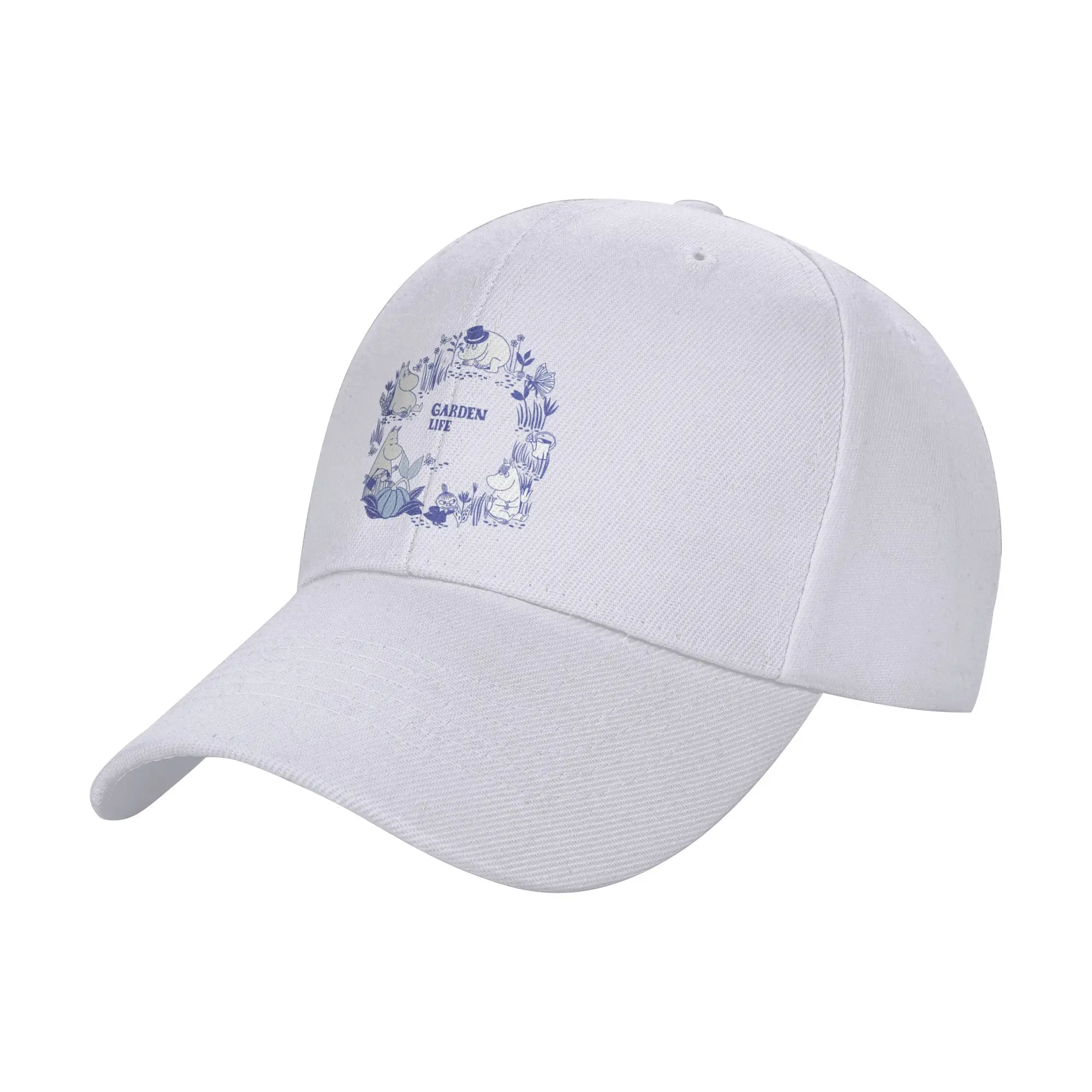 Moomings Garden Life in Moominvalley Blue Print Cap Adult Outdoor  Hat Trucker Worker Cap Dad Hat Adjustable Baseball Cap