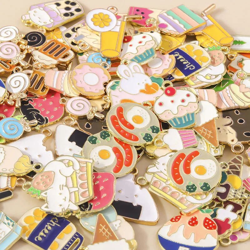 10 stücke Emaille niedlichen Lebensmittel Kristall Eis Charms Anhänger für Halsketten handgemachte DIY Schmuck Herstellung Zubehör – Detail 8