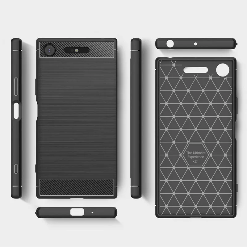 For Sony Xperia XZ1 Compact Silicone Case Luxury Carbon Fiber Skin Case For Sony XZ1 Compact Xperia XZ1 mini Soft Phone Cover