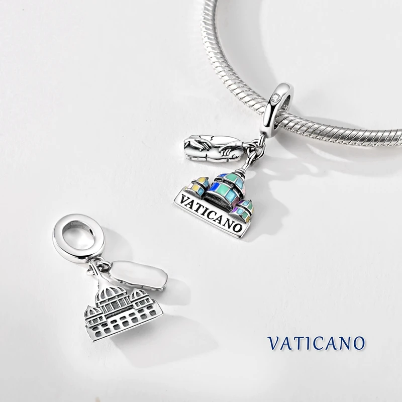 925 Sterling Silber Reise-Anhänger „Rund um die Welt“ mit Beijing, Paris, Mailand für Damen, passend für Original-Armbänder, DIY-Schmuckgeschenke – Detail 24