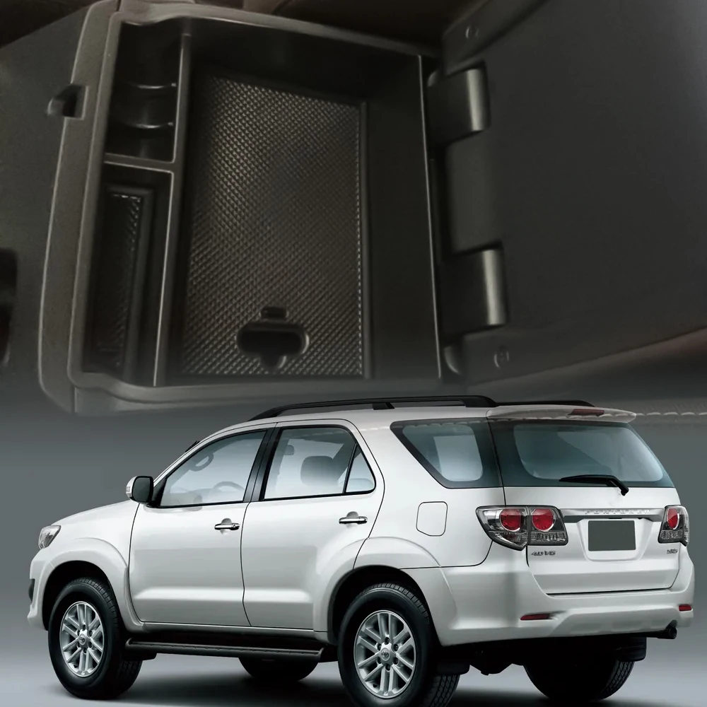 

For Toyota Fortuner Hilux Innova Revo AN120 AN130 AN160 2016-2022 ABS Car Central Armrest Storage Box Center Console Organizer