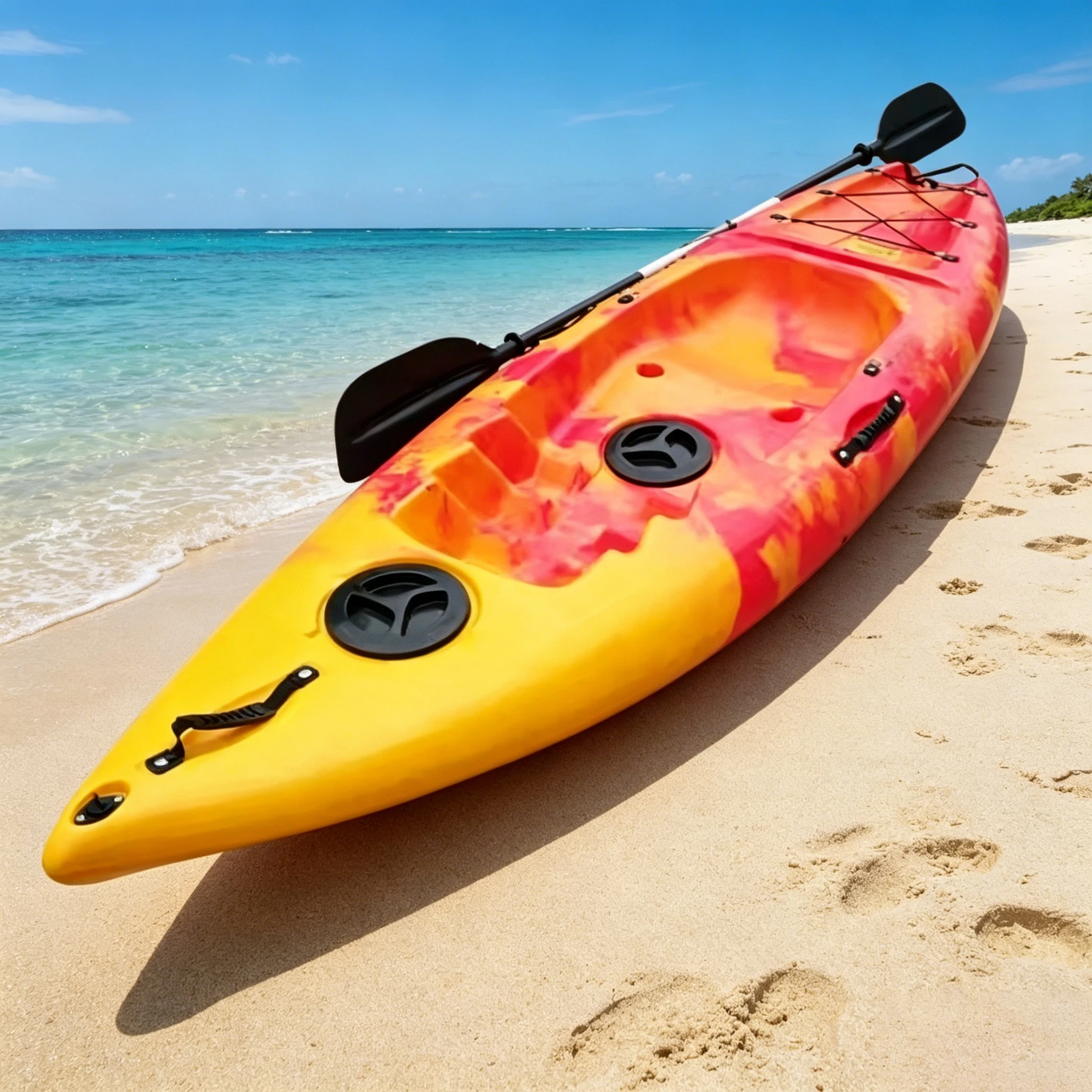 

Compact 8.5 Foot Single Person Sit On Top Plastic Fishing Kayak For Outdoor