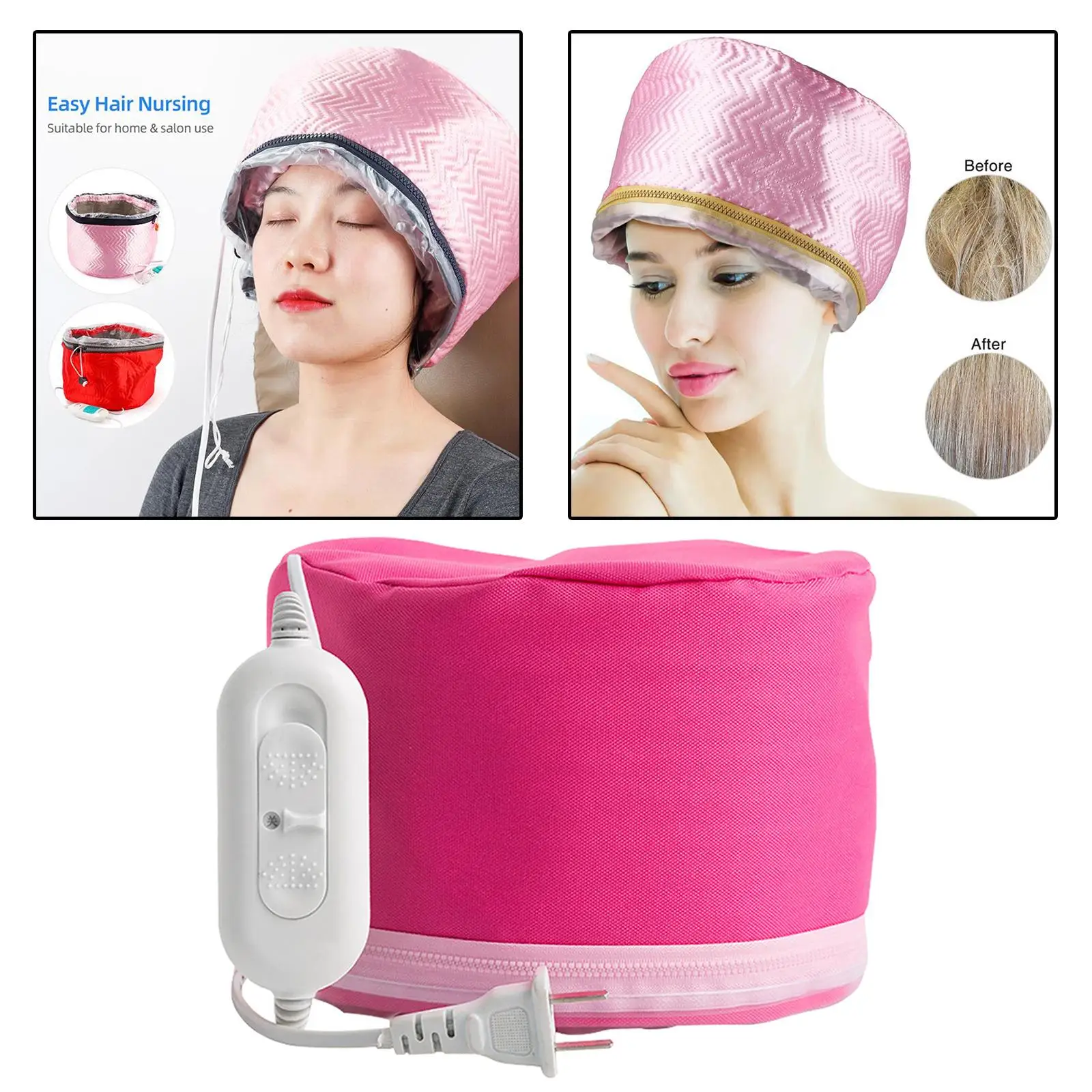 Hair Heating Caps Steamer 3-Mode Adjustable Hair Steamer Heating Hat for Deep