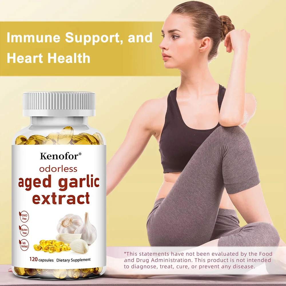 

Garlic Oil Supplement Capsules - for Immune and Cardiovascular, Balance Cholesterol Levels, Enhances Immunity