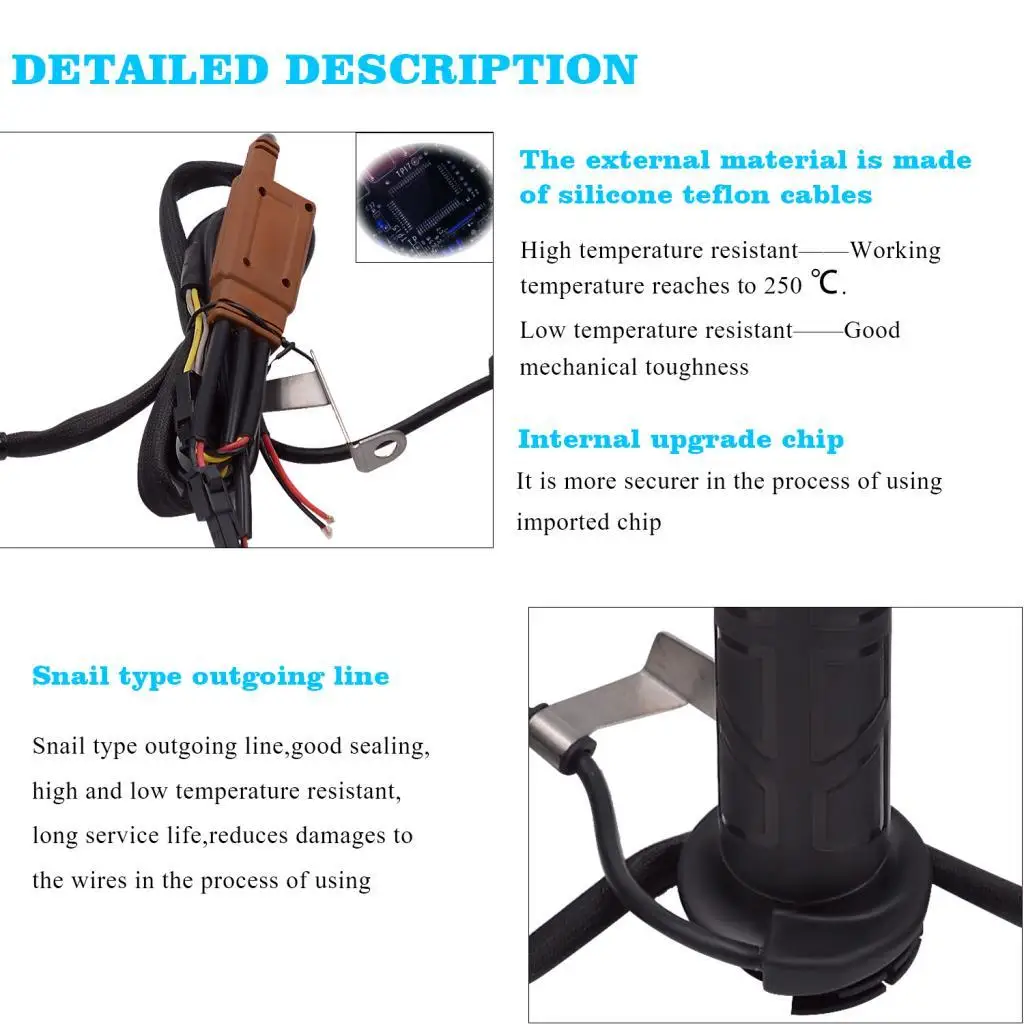 Hot Handlebar Heated Grips Rubber 22mm Warming Motorcycle Handlebar Accessory for Touring Cold Weather