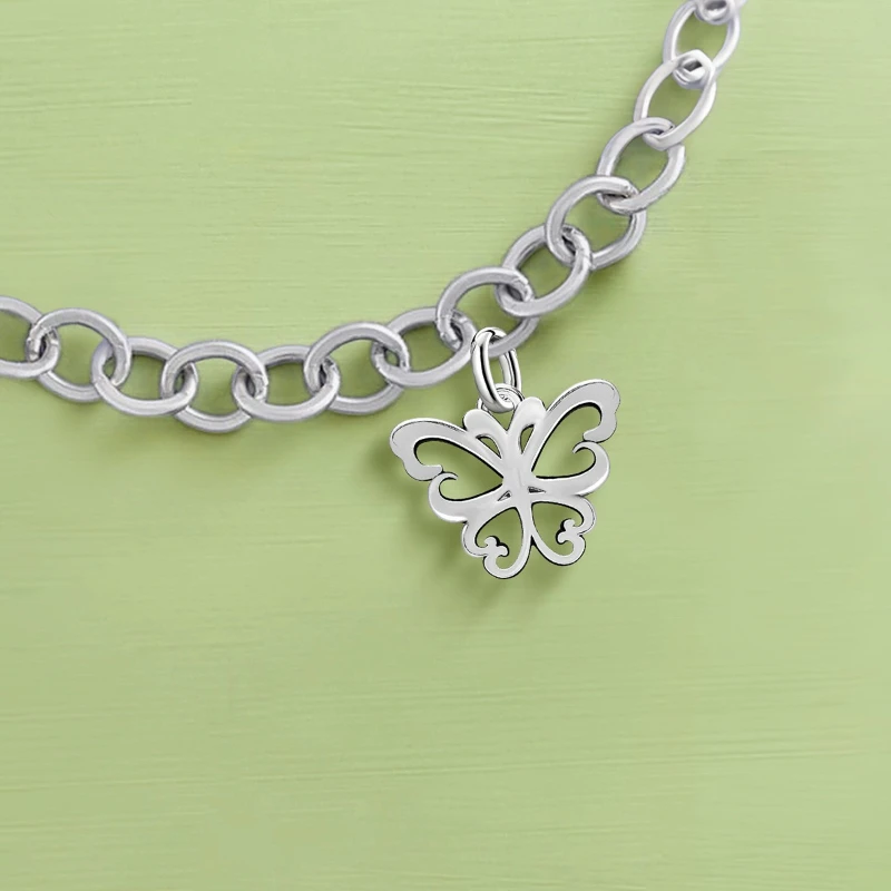 

Adjustable 925 Sterling Silver Vintage Pendants Butterfly Mushroom Crown Charms Beads Fit Original Bracelet Necklace DIY Jewelry