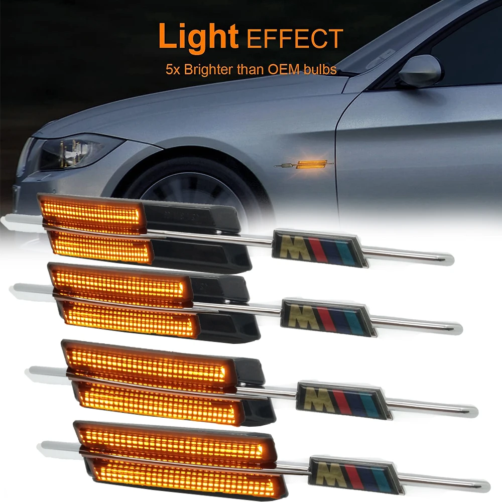 

For BMW E60 E90 E91 E61 E82 E93 E92 E81 E88 LED Sedan/Wagon 4D coupe/convertible 2D Dynamic Side Marker Lamp Turn Signal Lights