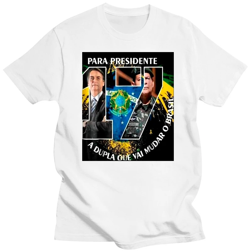 Para Presidente Bolsonaro Brazil 2018 Black T-shirt discount hot new tshirt  top free shipping t-shirt  funny 100% Cotton tshirt