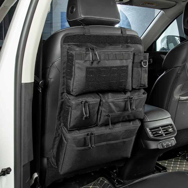Multifunctional luggage organizer and storage bag, tactical storage bag for car rear seats, hanging rear seat bag