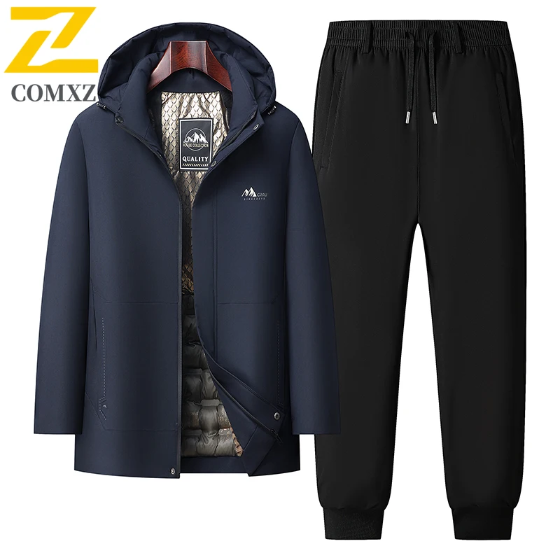 

Comxz 2026 Winter Brand Casual Suit Sets Men Sportswear Cold-proof Warm Graphene Fleece Jacket + Pants 2-piece Snow Tracksuit