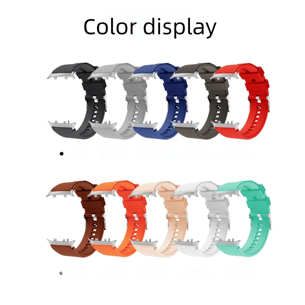 Leather Grain Watch Strap For Huawei Watch D2 Metal Buckle Quick Release Waterproof Silicone Sport Smartwatch Band For Men Women