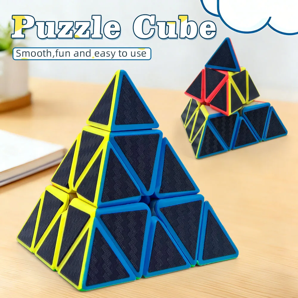 

ZIINA STAR карбоновый пираминкс 3x3, карбоновый куб-пирамида 3x3x3, куб неправильной формы, гладкий скоростной куб-головоломка