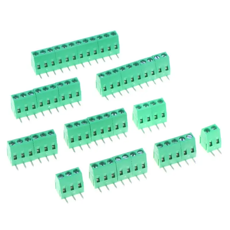 Universal Right Angle PCB Screw Terminal Blocks DG128R 5.0mm Pitch 2-12P WJ128R for Small Appliance Circuit Repair