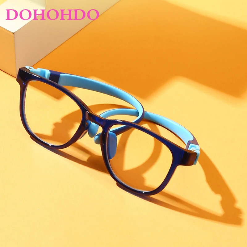 New Anti Blue Light Blocking Glasses Kids Optical Frame Eyeglasses Boys Girls Computer Transparent Eyewears Without Graduation