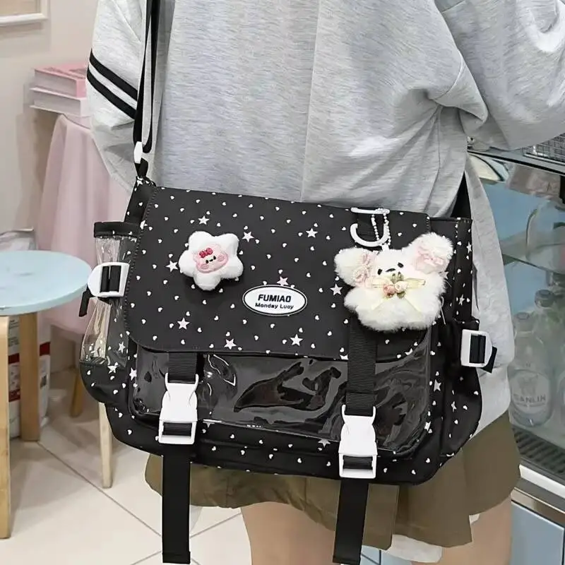 

New Y2K Colorful Star Anime Ita Crossbody Bag Cute Girl Transparent Shoulder Bag Otaku DIY Display Bag Sweet Women Messenger Bag
