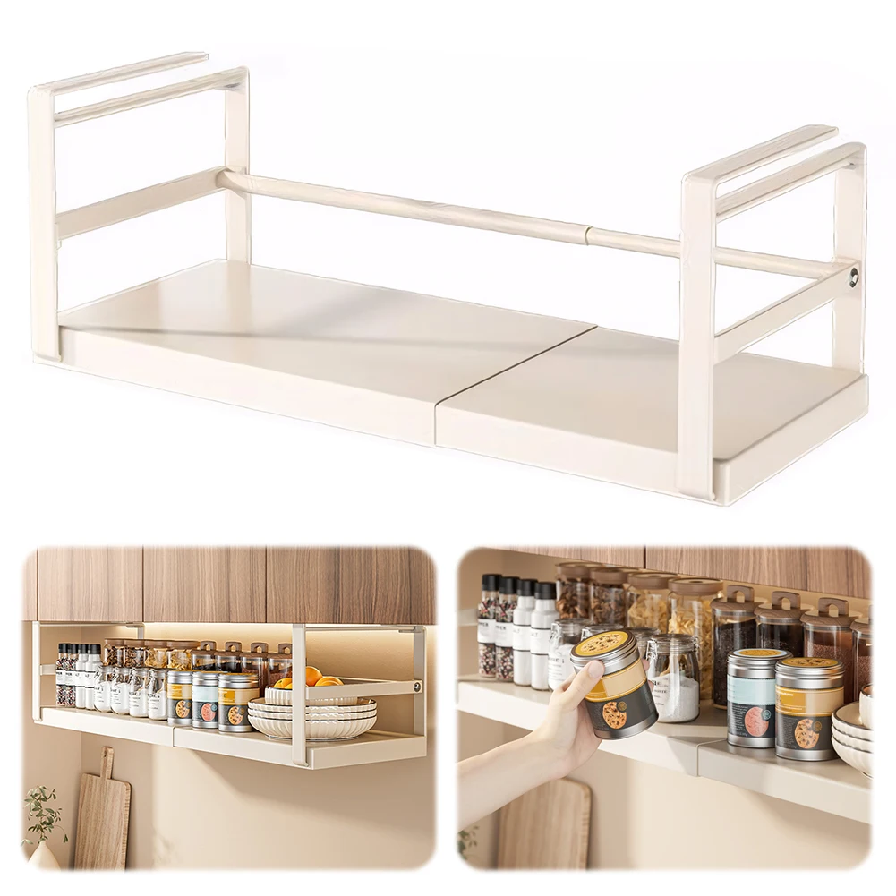 

Выдвижная полка под шкаф и утолщенные корзины для хранения под шкафом с креплением на клипсах для кухни, кладовой, прачечной, ванной комнаты