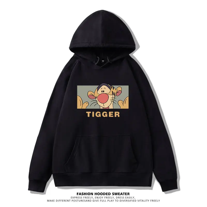 

Disney Authorized Joint Tigger Printing Men's and Women's Sweaters, Autumn and Winter Warm Loose Large-size Hoodies