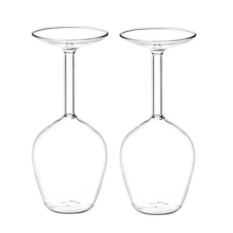 -A12R 14Fl Oz Upside Down Cocktailglas Upside Down Martini Glas Weinglas Einzigartiger Spaß Upside Down Weinglas Invertiert 2 Stück