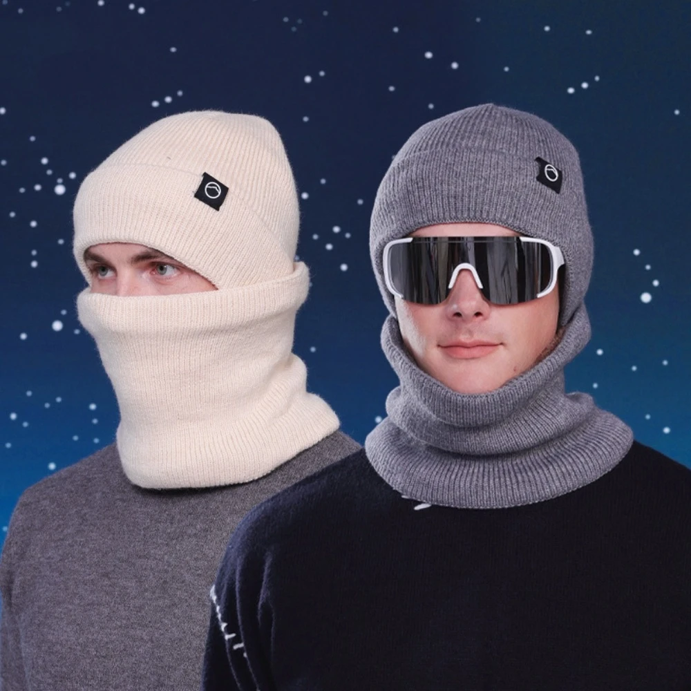 Boné quente luva de inverno conjunto estilo coreano pescoço mais quente chapéu de malha luvas cachecol cor sólida balde chapéu gorro sólido