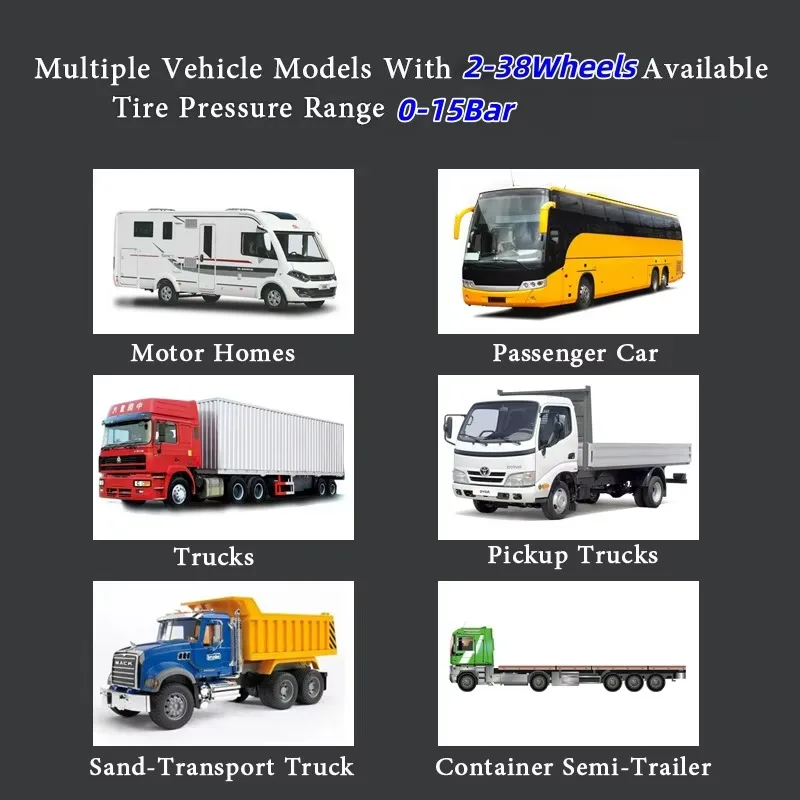 Real-time truck TPMS 12 sensor high-range signal repeater tire pressure monitoring system for commercial fleet heavy-duty traile