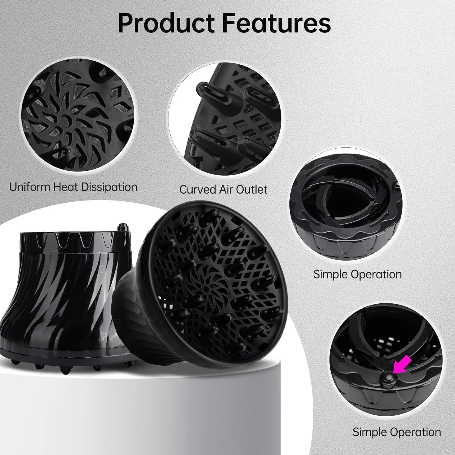 Barbershop Universal Hair Diffuser Cover Barber Curling Hair Dryercover with Rotatable Design Salon Household Curly Styling Tool