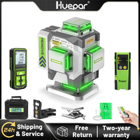 Huepar High Accuracy 16 Lines Laser Level With Detector Rangefinder ±2mm Accuracy Green 4D Self-leveling Cross Line Laser Tools