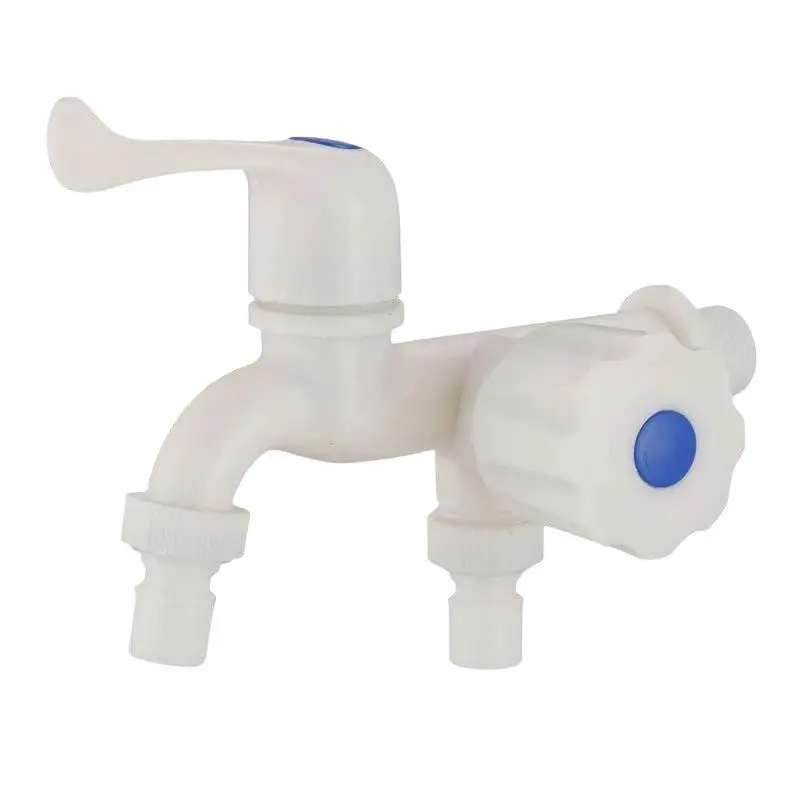 1 Stück G1/2 Zoll Kunststoff-Doppelablass-Wasserhahn mit unabhängigen Steuerungs-Schlauchadaptern für Waschmaschinen und Gartennutzung – Detail 7
